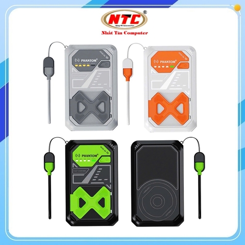 Pin dự phòng không dây PHANTOM P52W 20000mAh sạc Wireless 15W / TypeC & LN in 18W, out 20W, có phích cắm sạc