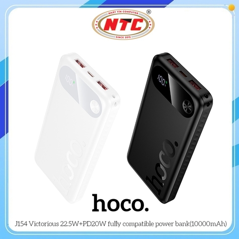 Pin sạc dự phòng Hoco J154 10000mAh TypeC PD 20W & 2 USB-A QC 3.0 22.5W, Màn hình LED