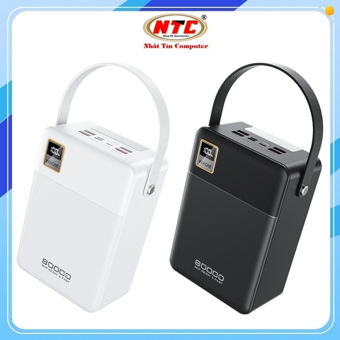 Pin dự phòng Wekome WP-78 80000mAh PD TypeC 20W và QC3.0 22.5W, Màn hình LCD, Đèn pin siêu sáng