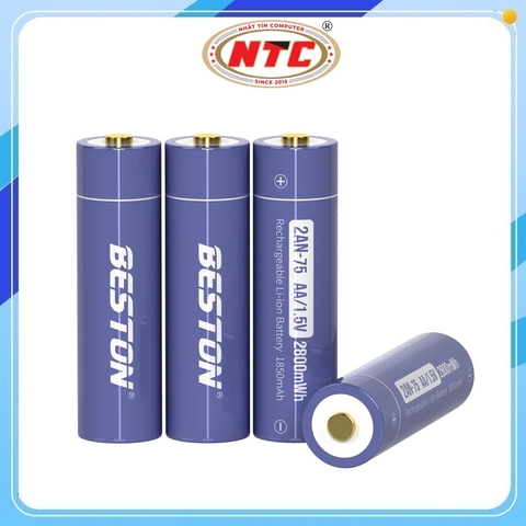 Combo 4 Pin Sạc AA 1.5V Li-ion Beston 2AN-75 2800mWh / 1850mAh (Tím)