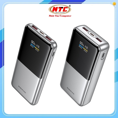 Pin dự phòng Borofone BJ75A 20000mAh / BJ75 10000mAh USB QC3.0 22.5W và TypeC PD 20W, Màn hình báo pin và dòng sạc