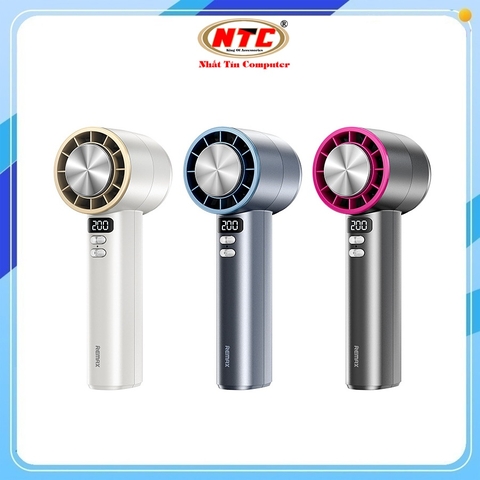 Quạt cầm tay mini Remax RS-SF12 Sò Lạnh 16 độ, Điều chỉnh 200 mức gió, Pin 3600mAh, Vỏ nhôm