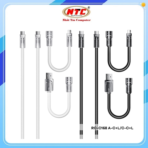 Cáp sạc nhanh 4in1 Remax RC-C168 TypeC to TypeC 60W / TypeC to LN 27W / USB-A to TypeC 18W, dài max 1.5M