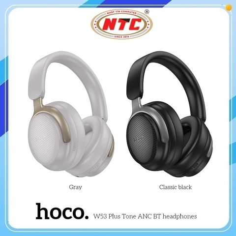 Tai Nghe Bluetooth chụp tai Hoco W53 Plus V5.4, Pin dùng 90H, Hỗ trợ khe thẻ nhớ, Chống ồn chủ động ANC