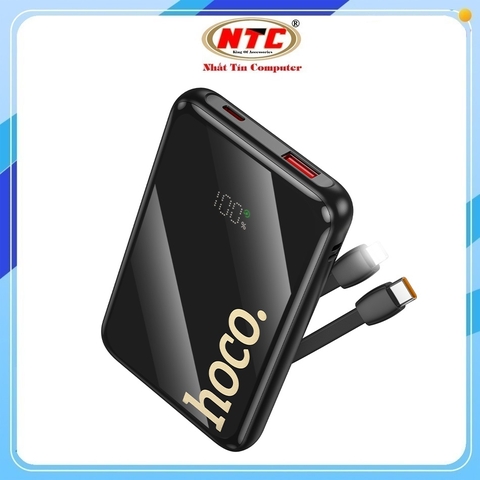 Pin dự phòng Hoco Q37 10000mAh TypeC PD 20W, USB-A QC 22.5W, kèm cáp TypeC và LN, Màn hình LCD