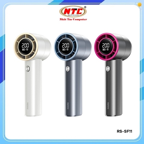 Quạt cầm tay mini Remax RS-SF11 Điều chỉnh 200 mức gió, Pin 3600mAh, Vỏ nhôm