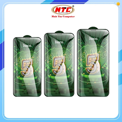 Kính Cường Lực 5D Full màn hình Hoco G12 cho iPh từ X đến 15 Pro Max, chống trầy xước, bảo vệ mắt (Đen)
