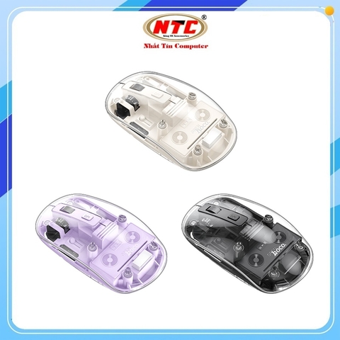 Chuột không dây Bluetooth kiêm Wireless 2.4G Hoco GM29 Thiết kế trong suốt, DPI 1600