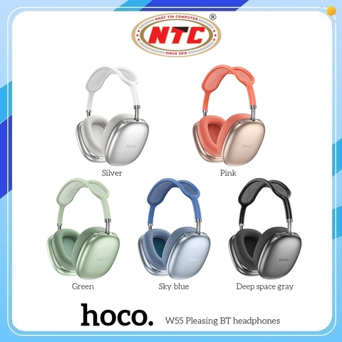 Tai Nghe Bluetooth chụp tai Hoco W55 V5.4, Pin dùng 90H, Hỗ trợ khe thẻ nhớ