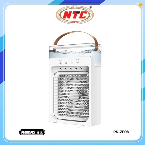 Quạt Phun Sương Tạo Độ Ẩm Để Bàn Remax RS-ZF08 4 cấp gió, 3 cấp phun sương, 5 lỗ thoát, dung tích 1200ml (Trắng)