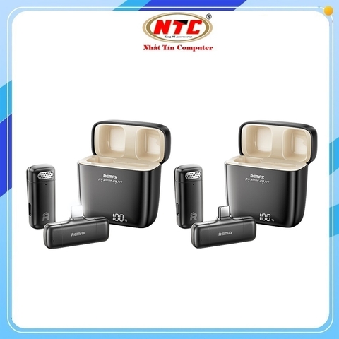 Bộ Microphone Live-Stream không dây Remax K13 cổng Lightning / TypeC (Đen)