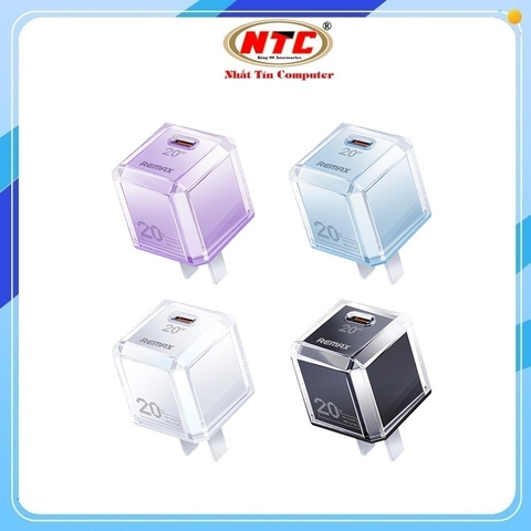 Cốc sạc nhanh Remax RP-U136 USB TypeC PD 20W, Chân dẹt, Thiết kế đẹp mắt