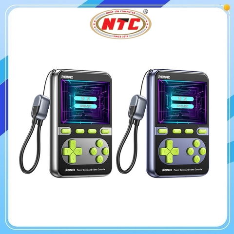Pin dự phòng kiêm Máy Game Remax FCP-13 10.000mAh, TypeC & LN PD 20W, Kèm cáp 2 đầu, Tặng thẻ nhớ 1000 Game