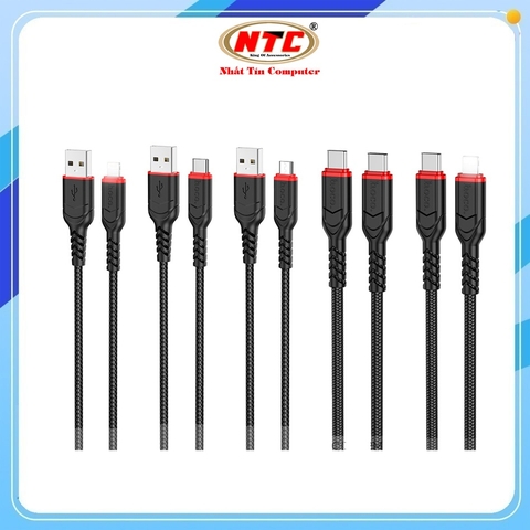 Cáp sạc dây dù Hoco X59 dài 1M - 5 phân loại tùy chọn (C to C / C to Lightning / USB-A to MicroUSB / TypeC / Lightning)