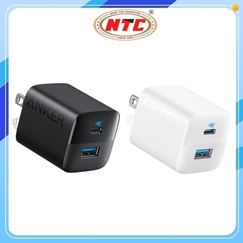 Cốc sạc nhanh 2 cổng Anker A2331 Chân gập, cổng TypeC và USB-A PowerIQ 3.0 33W