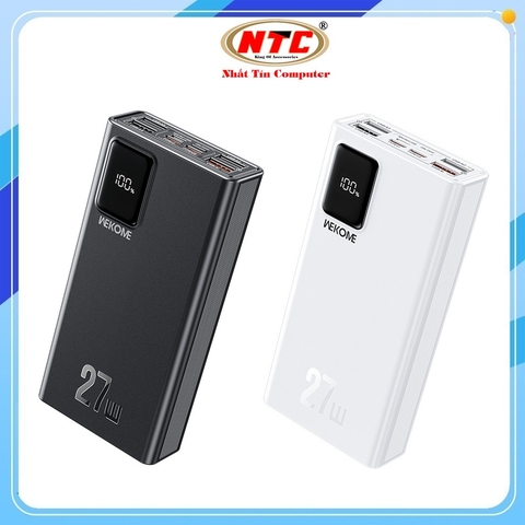 Pin dự phòng WEKOME WP-93 20000mah TypeC PD 27W, USB QC 3.0 22.5W