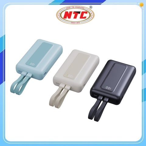 Pin dự phòng PHANTOM P58 20000mAh / P57 10000mAh TypeC PD 20W & USB-A QC 3.0 22.5W, Kèm 2 Cáp sạc ra