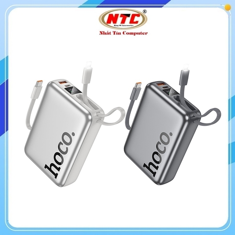 Pin dự phòng Hoco Q39 20.000mAh TypeC PD 20W, USB-A QC 22.5W, kèm cáp TypeC và LN, Màn hình LCD