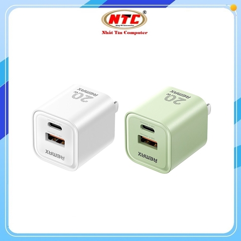 Cốc sạc nhanh 2 cổng REMAX RP-U8 Thiết kế nhỏ gọn, USB-A QC3.0 18W, TypeC PD 20W