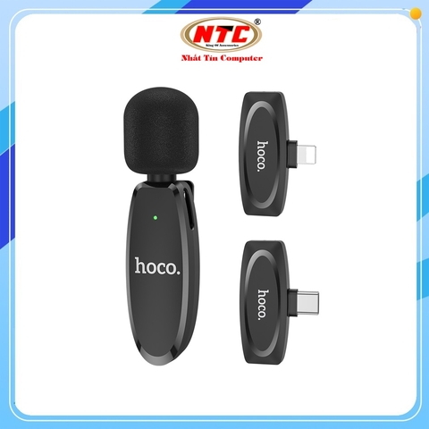 Bộ Microphone Live-Stream không dây Hoco L15 cổng Lightning / TypeC (Đen)