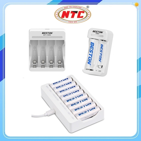 Box sạc nhanh và tự ngắt cho pin 1.2V Ni-MH Beston C9007 2 pin / C9009 4 pin / C9010 8 pin (Trắng)