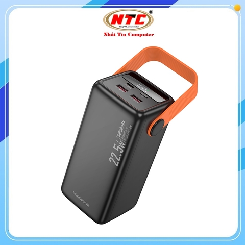 Pin dự phòng Borofone BJ66A 50.000mAh 2 cổng USB QC 3.0 22.5W và TypeC PD 20W, Có đèn Led (Đen)