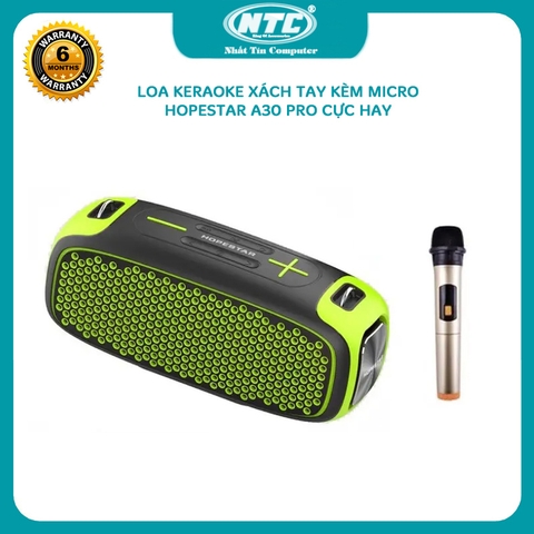 Loa Karaoke xách tay HOPESTAR A30 Pro 55W Bass Treble cực căng kèm micro - hỗ trợ AUX/ Bluetooth/ USB/ TWS (nhiều màu)