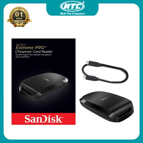 Đầu đọc thẻ nhớ CFexpress Sandisk Extreme Pro chuyên dụng thẻ CFexpress/XQD - model SDDR-F451-GNGNN (Đen)