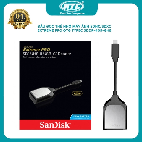 Đầu đọc thẻ nhớ máy ảnh SanDisk Extreme PRO SDDR-409-G46 OTG typeC UHS-II  (Đen)