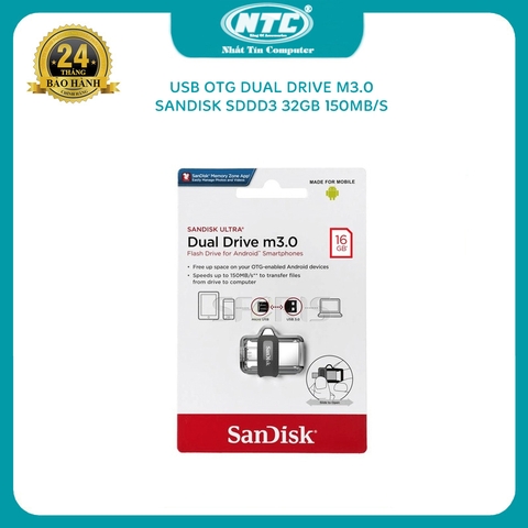 USB OTG SanDisk Ultra 16GB Dual Drive m3.0 (Bạc)