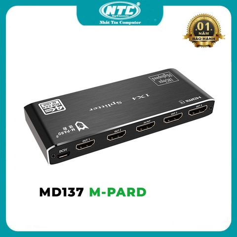 Bộ chia cổng HDMI 1 ra 4 M-PARD MD137 hỗ trợ 4K 60Hz 3840×2160 - từ 1 ra 4 màn hình