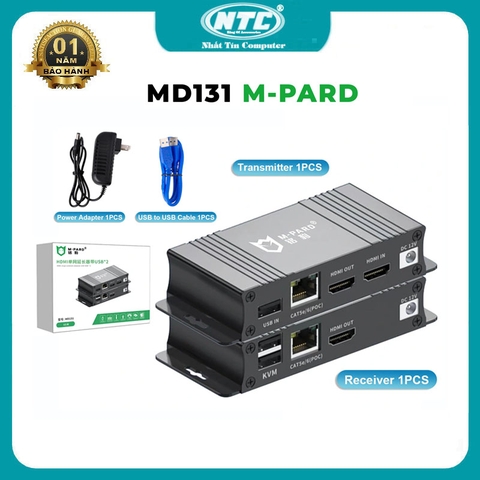 Bộ KMV kéo dài HDMI và USB qua cáp RJ45 M-Pard MD131 mở rộng tín hiệu lên 60m - độ phân giải Full HD