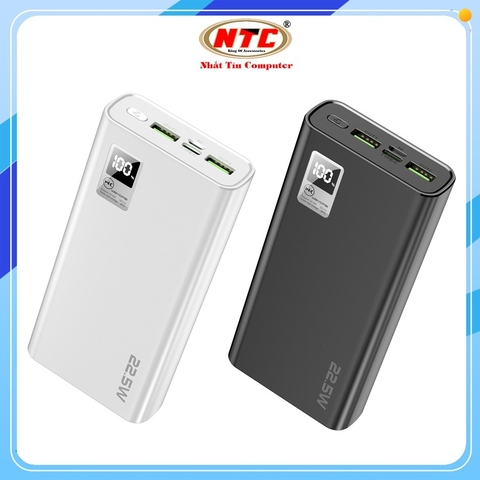 Pin dự phòng Wekome WP-123 20000mAh PD TypeC 20W và QC3.0 22.5W, màn hình LCD báo pin