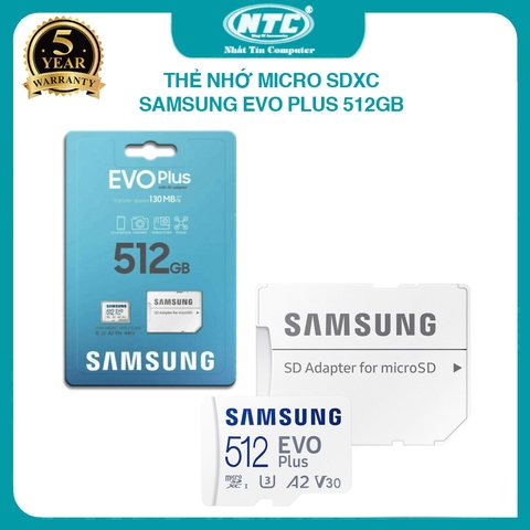 Thẻ nhớ MicroSDXC Samsung Evo Plus 64GB /128GB/ 256GB/ 512GB U3 4K R130MB/s W90MB/s kèm Adapter (trắng)