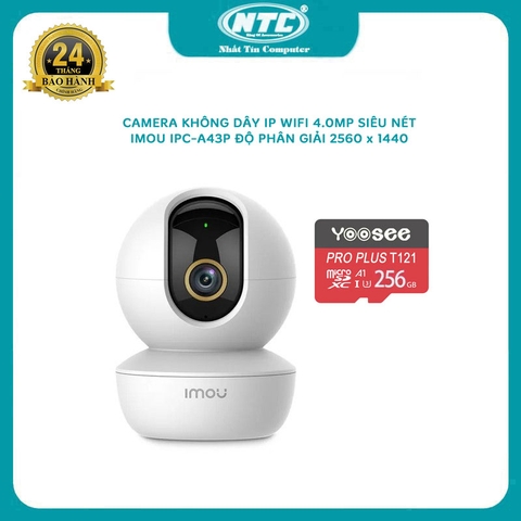 Camera IP wifi IMOU Ranger IPC-A43P 4.0MP QHD 2K độ phân giải 2560 x 1440 chống ngược sáng - xoay 360 độ đàm thoại 2 chiều (5 tuỳ chọn)