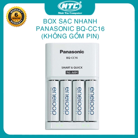 Box sạc nhanh Panasonic BQ-CC16 (K-KJ16HCC40W) cho pin AA và AAA - hỗ trợ sạc nhanh và tự ngắt khi đầy (trắng)