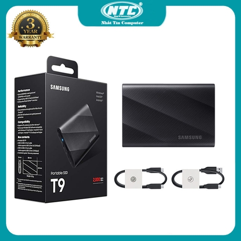 Ổ cứng di động gắn ngoài Samsung 1TB Portable SSD T9 ghi 1950MB/s đọc 2000MB/s - siêu bền chống va đập tốt (MU-PG1T0)