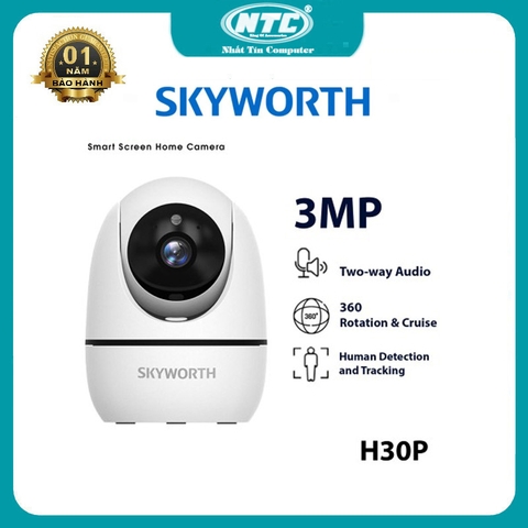 Camera IP trong nhà Skyworth H30P (LC2405) phân giải 3MP 2304×1296 - đàm thoại 2 chiều tích hợp công nghệ AI