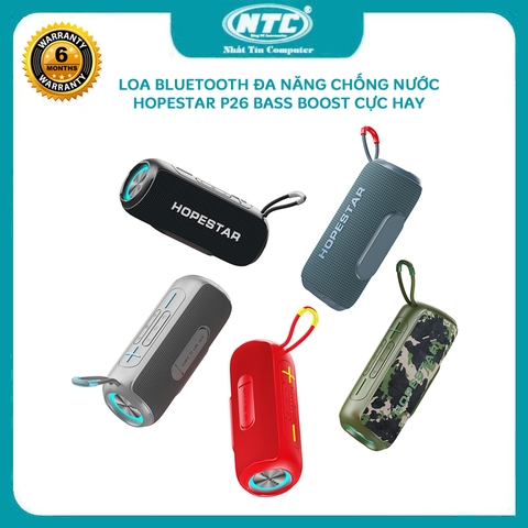 Loa bluetooth cao cấp HOPESTAR P26 Bass Boost cực hay chống nước IPX6 - hỗ trợ AUX/ FM/ USB/ TWS (màu ngẫu nhiên)