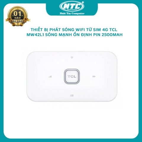 Phát wifi từ sim 4G ổn định TCL LINKZONE MW42L1 pin 2500mah - hỗ trợ vừa sạc vừa dùng (trắng)
