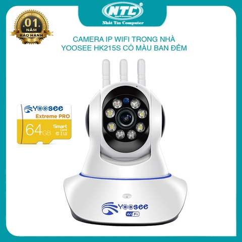 Camera IP wifi Yoosee HK215S tích hợp 4 đèn hồng ngoại 4 đèn sáng - có màu ban đêm (3 PHÂN LOẠI TUỲ CHỌN)