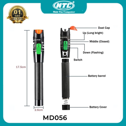 Bút dò lỗi cáp quang M-PARD MD056 dùng để thi công bảo trì sợi quang - khoảng cách kiểm tra đến 20km