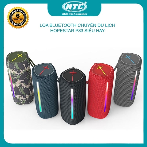 Loa bluetooth chuyên du lịch HOPESTAR P33 siêu bền chống nước - hỗ trợ AUX/ TF/ USB/ TWS (4 màu tuỳ chọn)