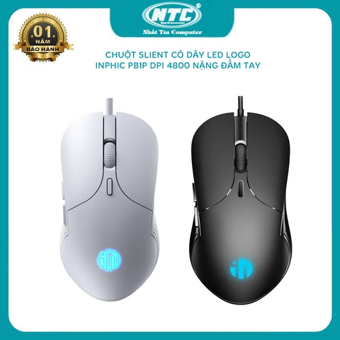 Chuột gaming có dây 6D INPHIC PB1 slient cực êm DPI 4800 - thiết kế vừa vặn rất đầm tay (2 màu)