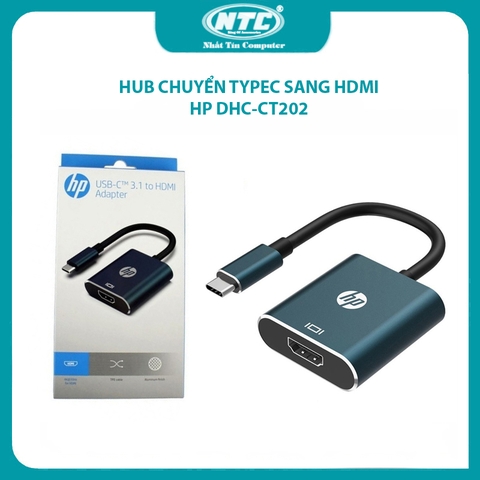 Cáp chuyển TypeC sang HDMI HP DHC-CT202 độ phân giải 4K - thích hợp tivi/ laptop/ màn hình/ điện thoại/ máy tính bảng (xám đen)