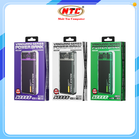 Pin dự phòng WEKOME WP-349 20000mAh input TypeC, 2 USB output 2.1A, thiết kế cực đẹp