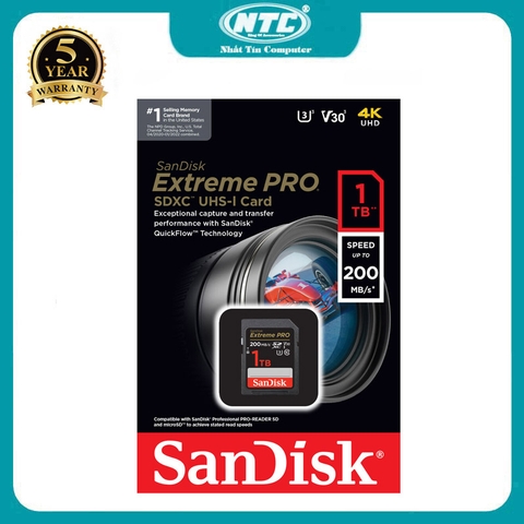 Thẻ nhớ máy ảnh SDXC SanDisk Extreme Pro U3 V30 1TB (1000GB) 200MB/s SDSDXXD-1T00-GN4IN (đen)