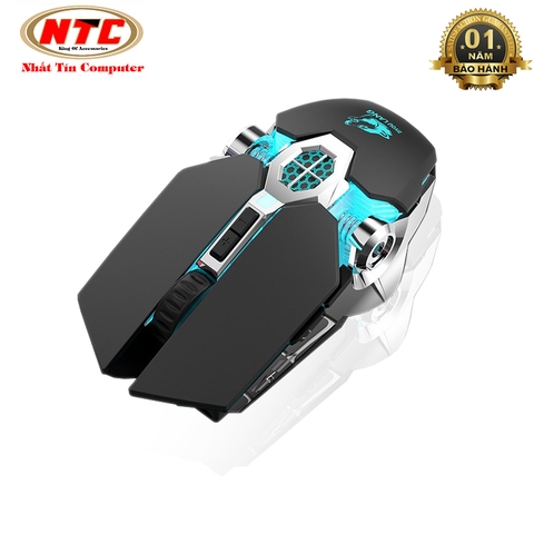 Chuột không dây pin sạc ZiyouLang / FreeWolf X13 - Led 7 màu tự chuyển (đen sọc)