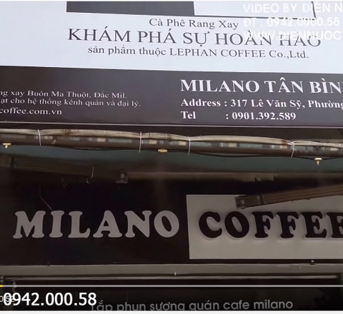 Thi công hệ thống phun sương quán cafe milano tại quận tân bình