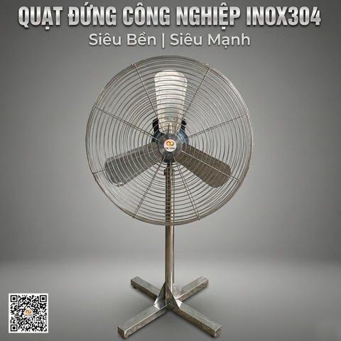 Quạt đứng công nghiệp inox 304 QBDVN ( Chống ăn mòn )